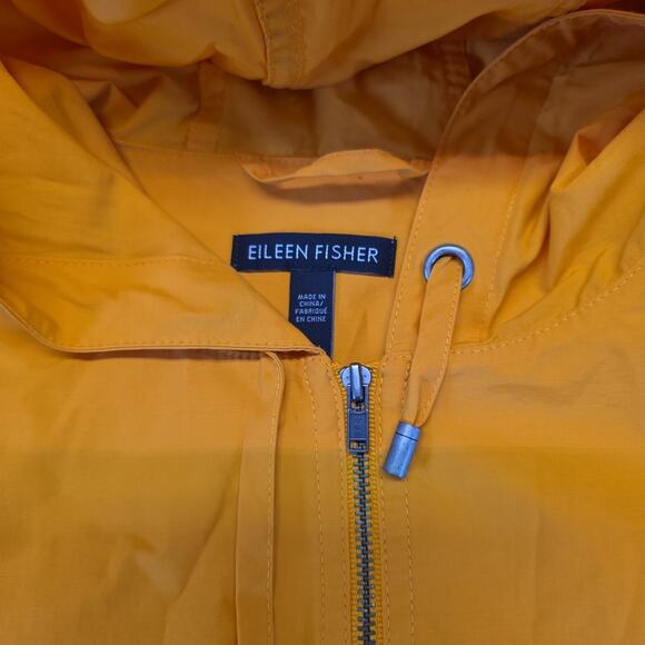 EILEEN FISHER Women's Hooded Windbreaker Front Zip Jacket Mango Orange Sz M - Picture 6 of 13